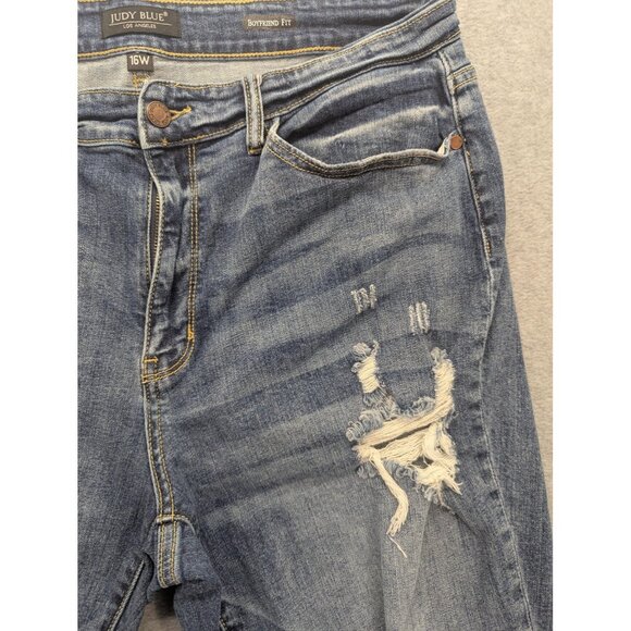 Judy Blue Jeans Womens 16W Boyfriend Fit Distressed Stretch Denim JB8286MD-PL - Picture 3 of 16
